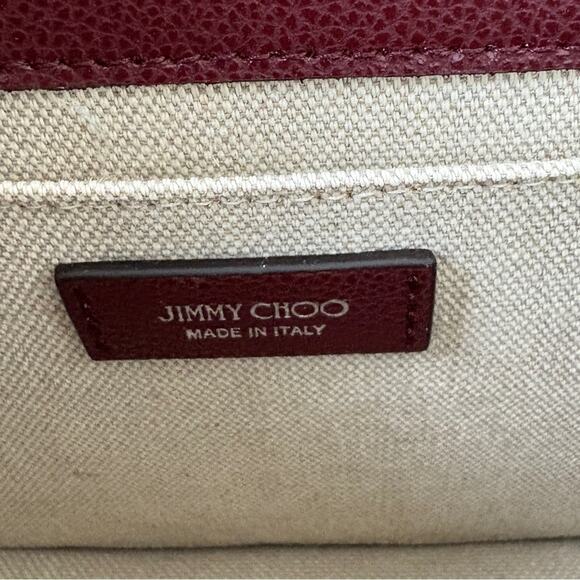 Jimmy Choo Cheri Burgundy Clutch with Crystal Buckle - Picture 7 of 7